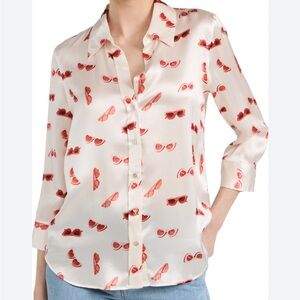 L'Agence Dani heart sunglasses blouse with 3/4 sleeve worn 2x